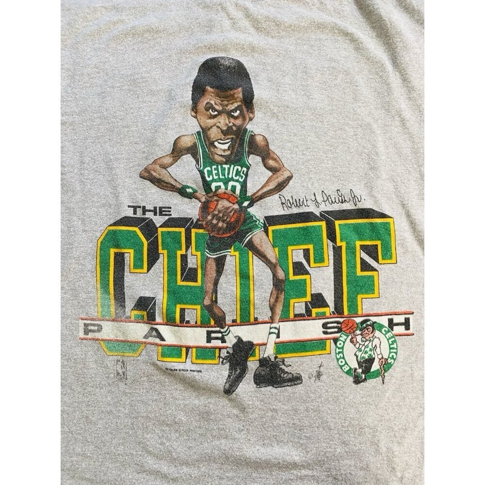 Vintage Robert Parish The Chief Boston Celtics T-shirt, Size M, Single Stitch